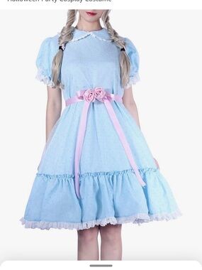 Light Blue Doll Dress with Pink Ribbon  sz 3XL